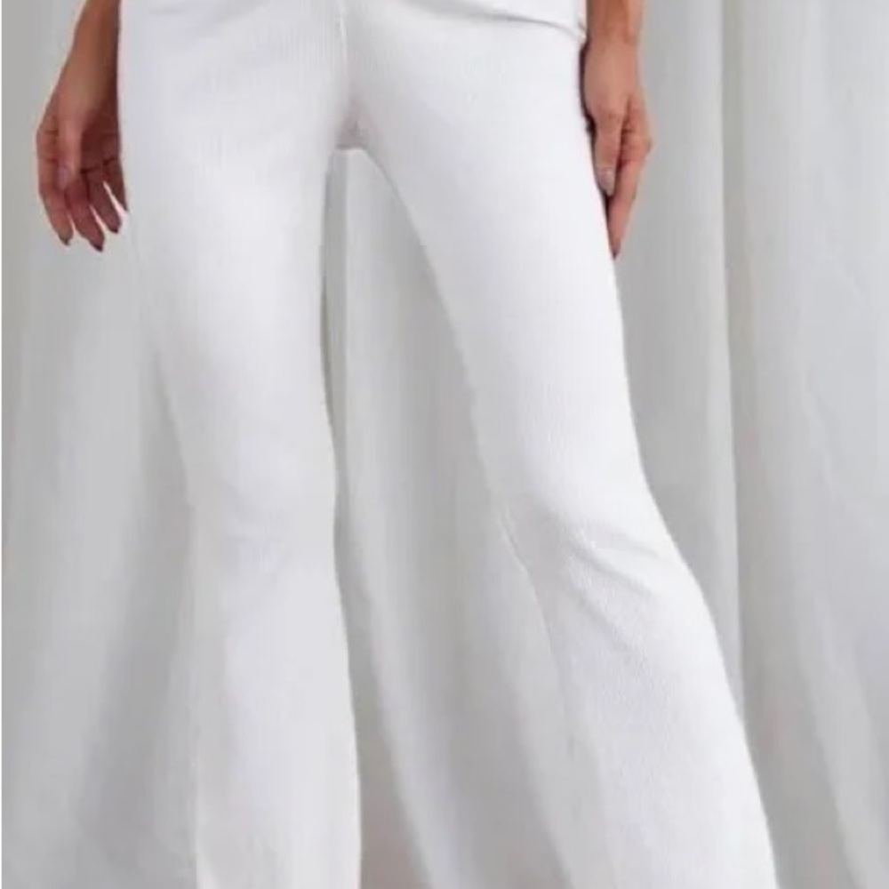 Princess Polly White Ruched Drawstring pants - Picture 2 of 3